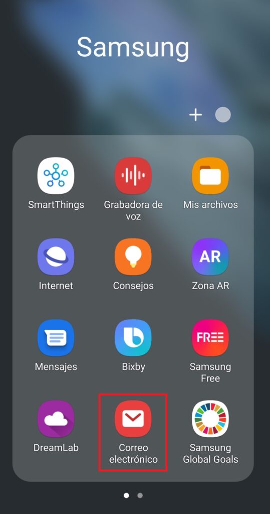 Abrir aplicacion movil Correo electronico