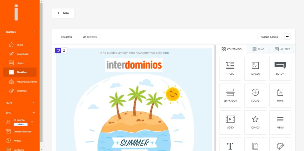 Editamos la plantilla de nuestro Mailing