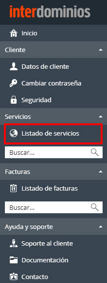 Listado de Servicios