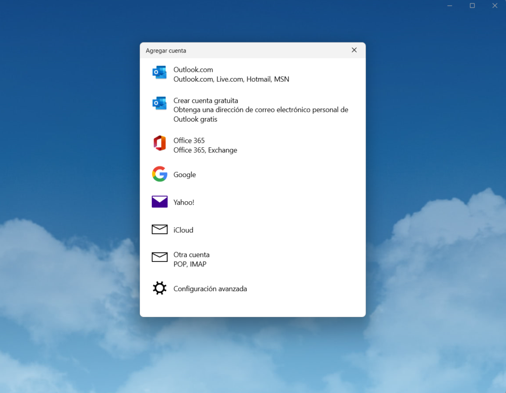 Nueva cuenta Windows 10
