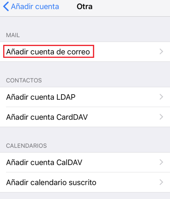 añadir cuenta nueva ios