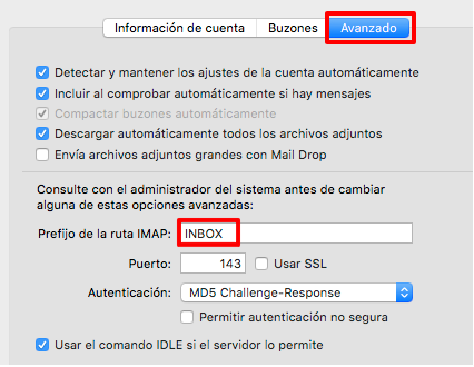 Ruta IMAP Ruta IMAP