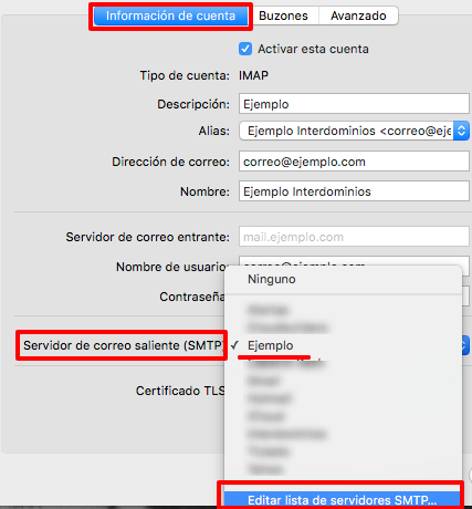 SMTP salida SMTP salida