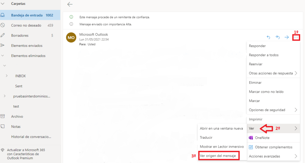 Cabeceras hotmail