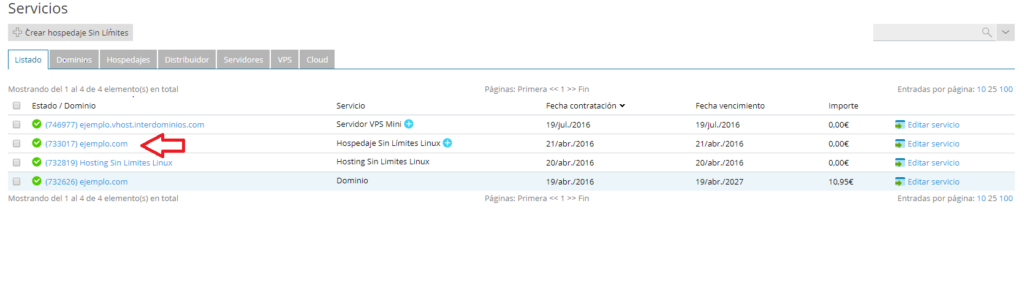 Acceder al hosting