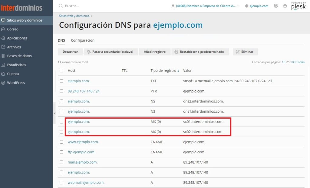 Zona dns