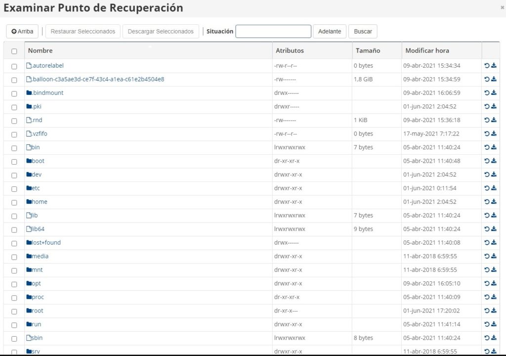 Listado de ficheros Listado de ficheros