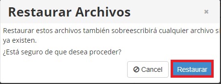 Restaurar Archivos Restaurar Archivos