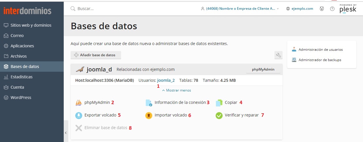 Gestionar la BBDD Gestionar la BBDD