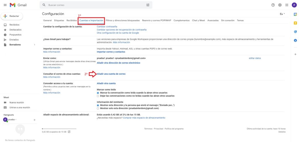 Añadir nuestra cuenta con Gmail Añadir nuestra cuenta con Gmail