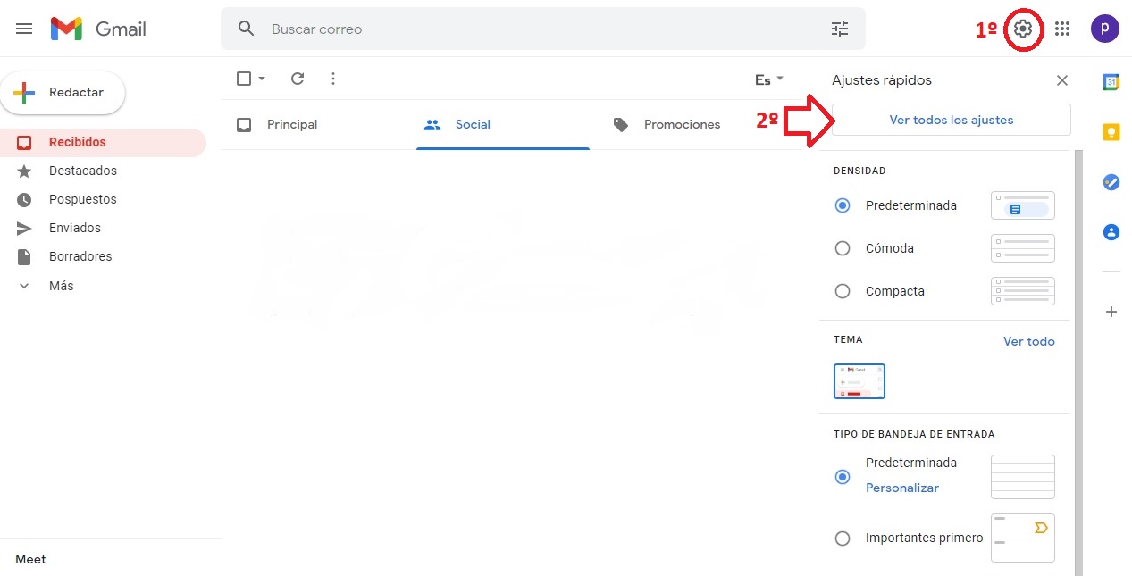 Configuración de Gmail Configuración de Gmail