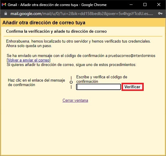 Verificacion Correo electronico SMTP