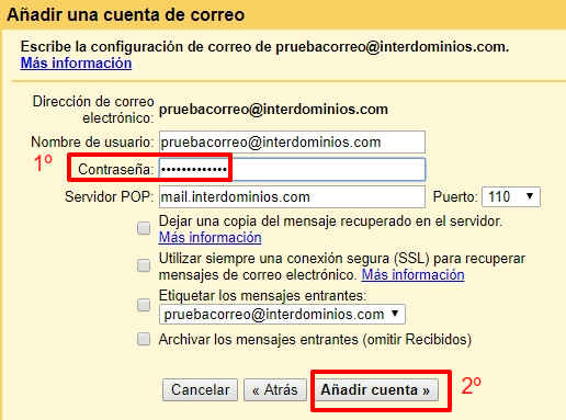 Rellenamos los datos de nuestra cuenta Rellenamos los datos de nuestra cuenta
