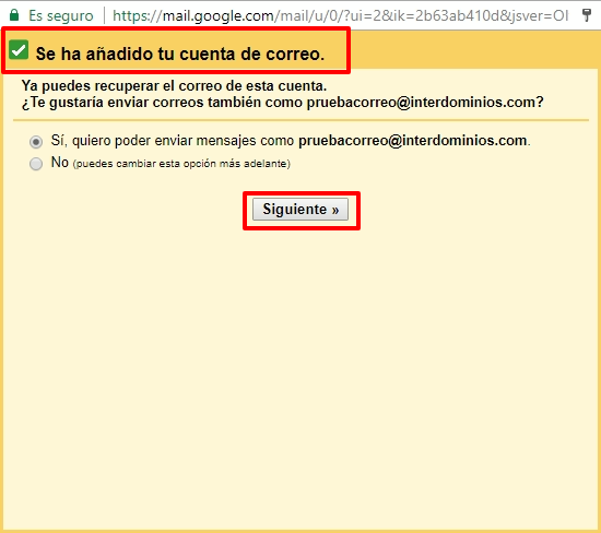 Cuenta añadida correctamente Cuenta añadida correctamente