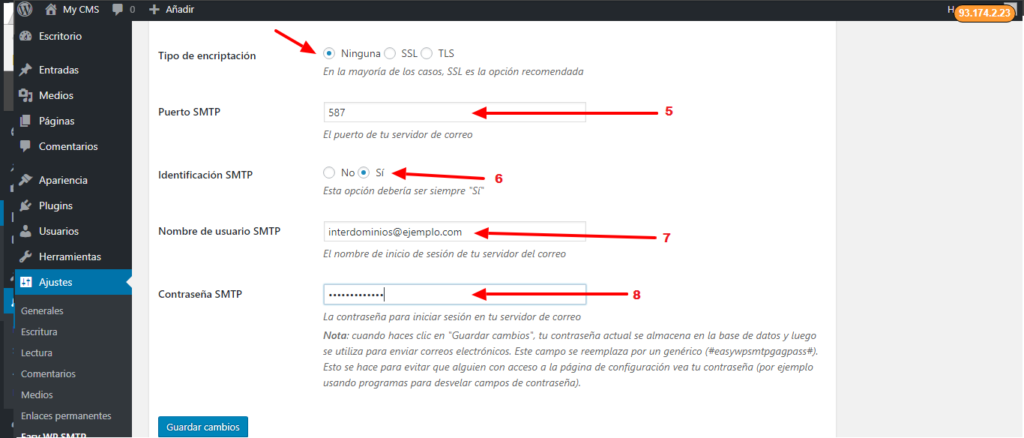 Configuración del plugin