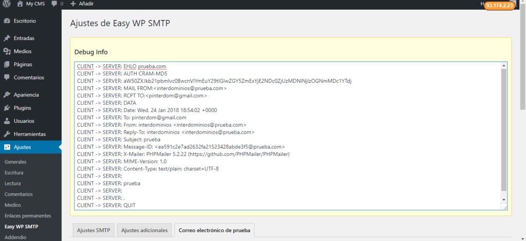 Prueba de funcionamiento de plugin completada correctamente