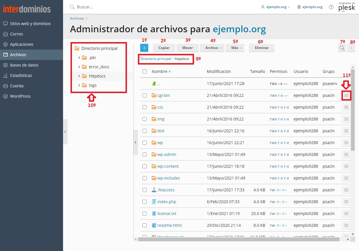 Administrar Archivos Panel Plesk Administrar Archivos Panel Plesk