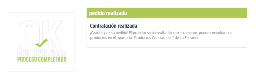 Pedido completado Pedido completado