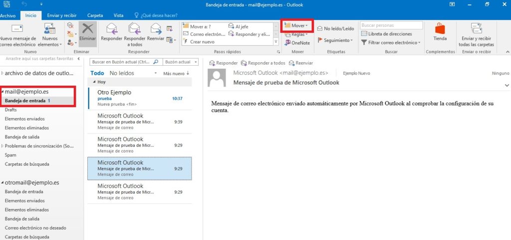 Mover correo Mover correo