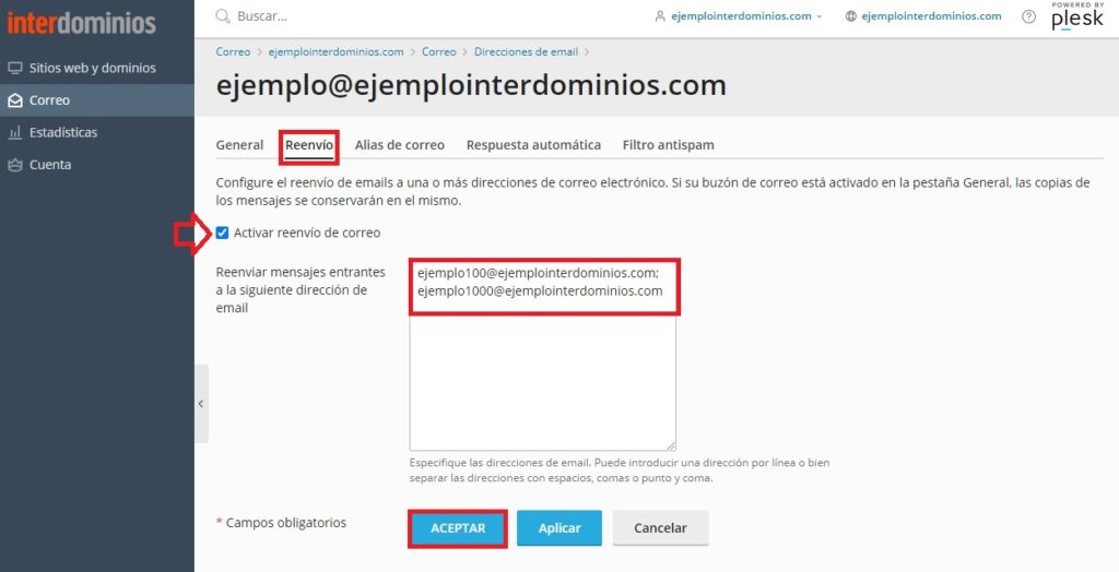 Reenvió de correo