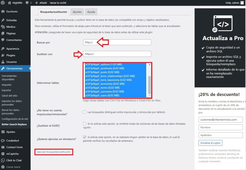 Configuración del plugin de http a https