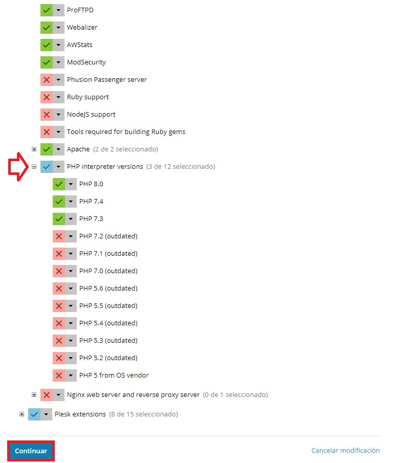 Instalar nueva versión de php Instalar nueva versión de php