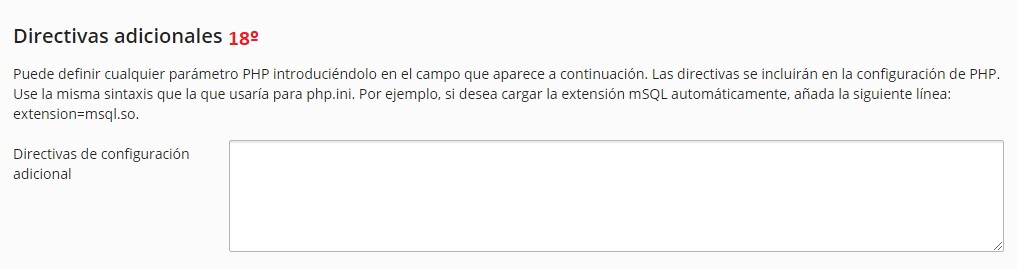 Modificar Directivas adicionales Modificar Directivas adicionales