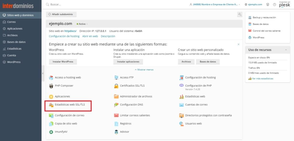 Acceder a las estadísticas