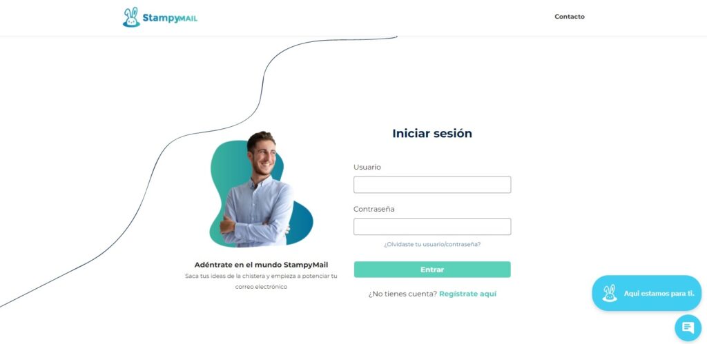 Acceso al panel de StampyMail Acceso al panel de StampyMail