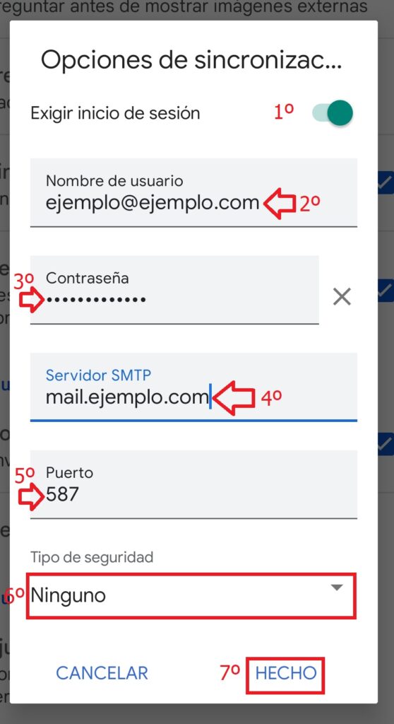 Configuración SMTP
