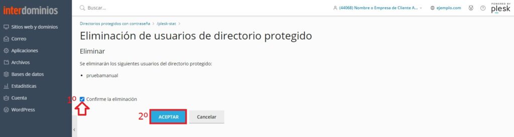 Confirmar eliminación de usuario Confirmar eliminación de usuario