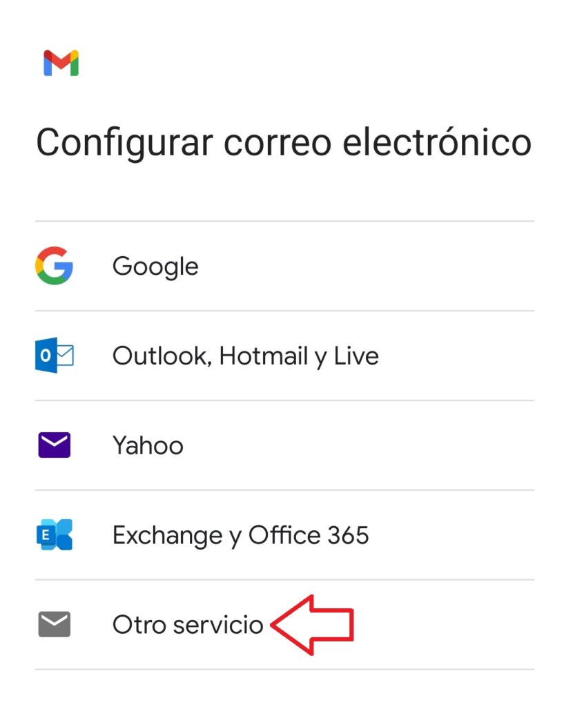 Seleccionamos Otro servidor