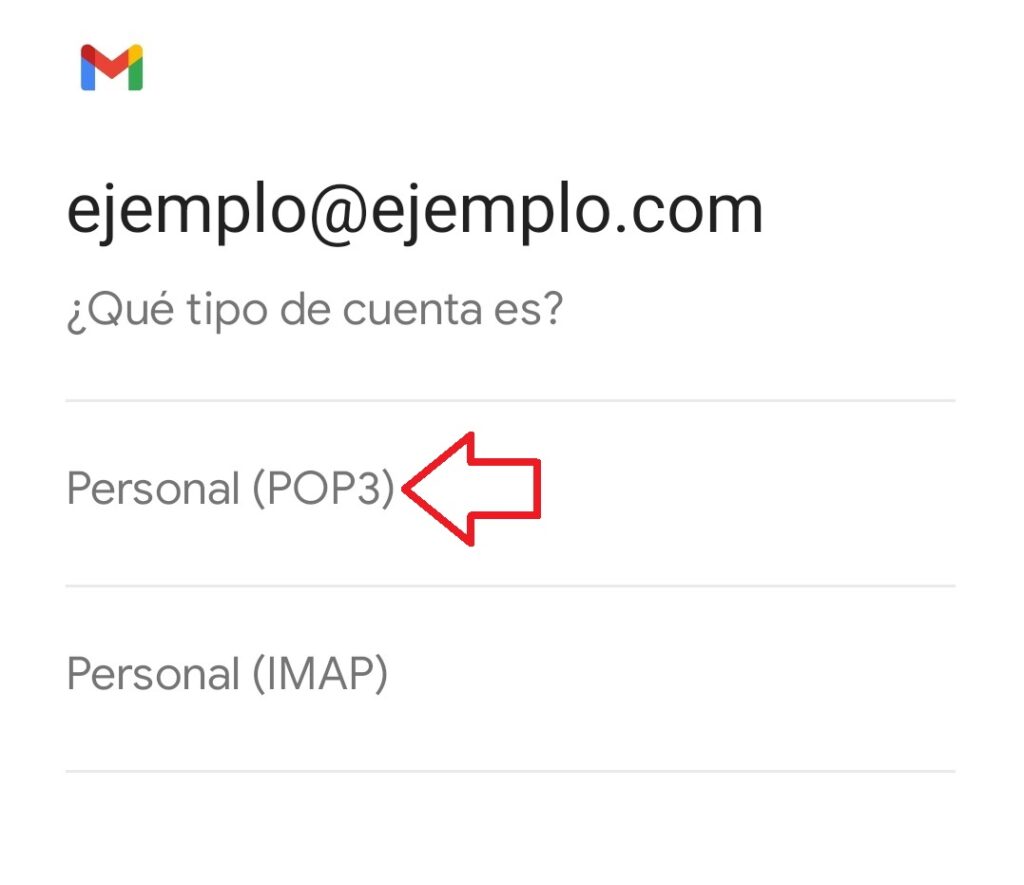 Seleccionamos POP