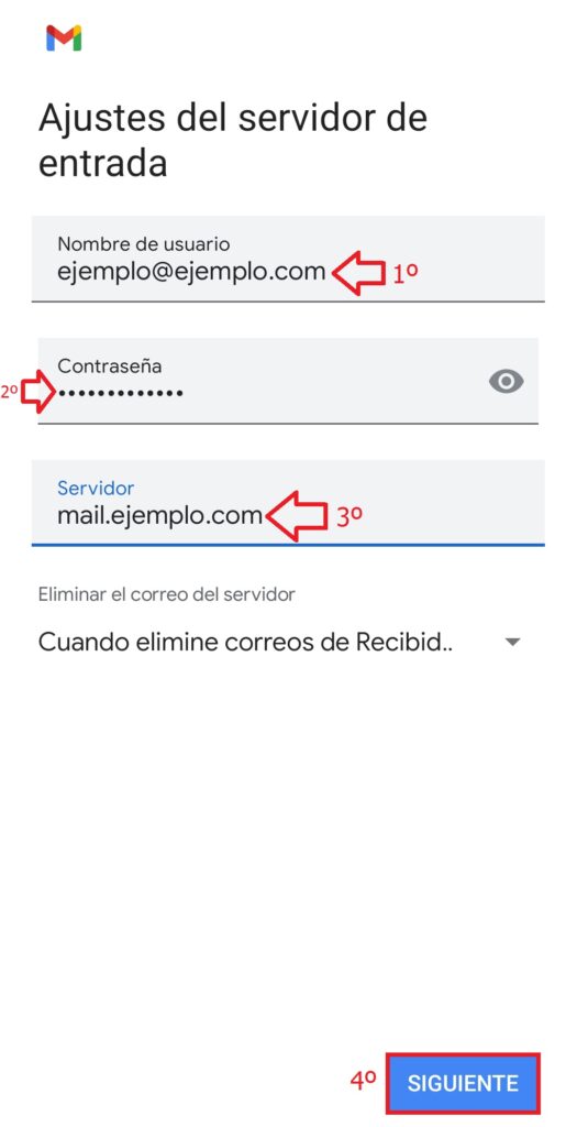 Servidor correo entrante POP