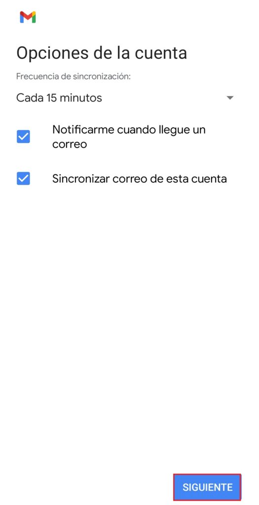 Sincronización cuenta POP