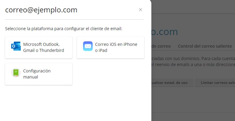 Elegimos el tipo de Gestor donde vamos a poner la cuenta de correo Elegimos el tipo de Gestor donde vamos a poner la cuenta de correo