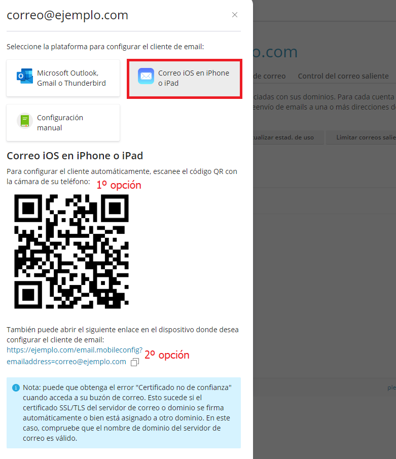 Escanear QR cuenta de email en IPHONE o IOS Escanear QR cuenta de email en IPHONE o IOS