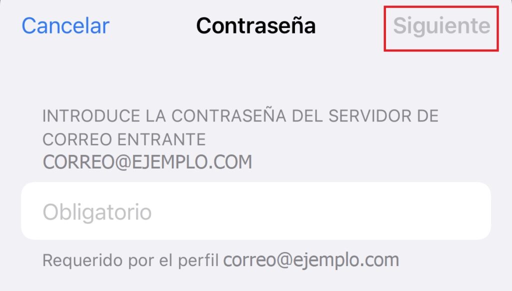 Establecemos la contraseña de la cuenta en Iphone o IOS Establecemos la contraseña de la cuenta en Iphone o IOS